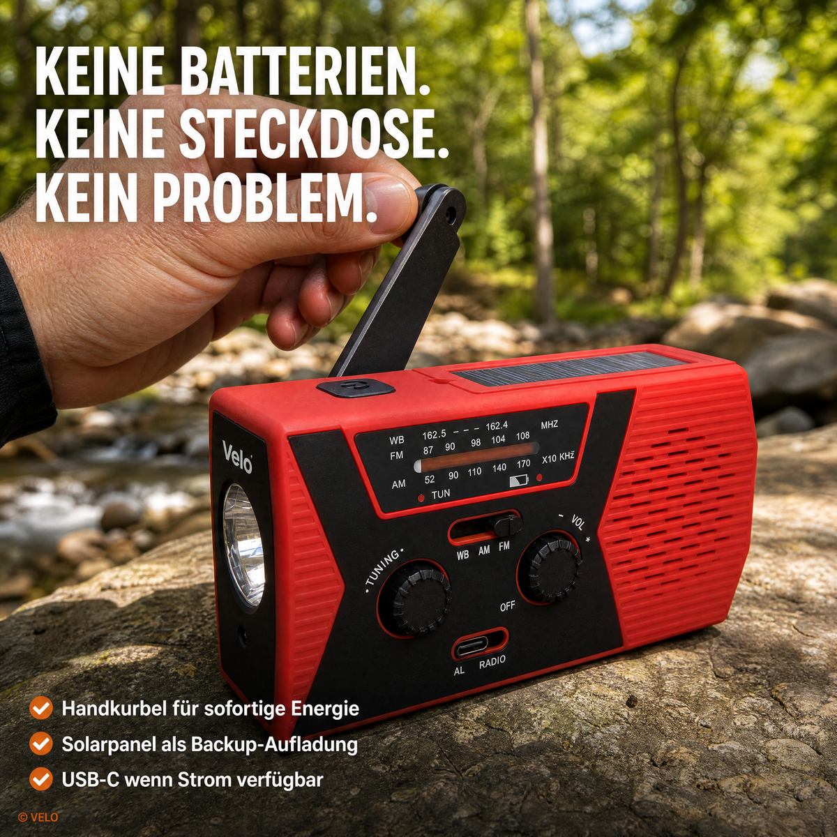 Velo Rettung-Radio 4-in-1 Gerät