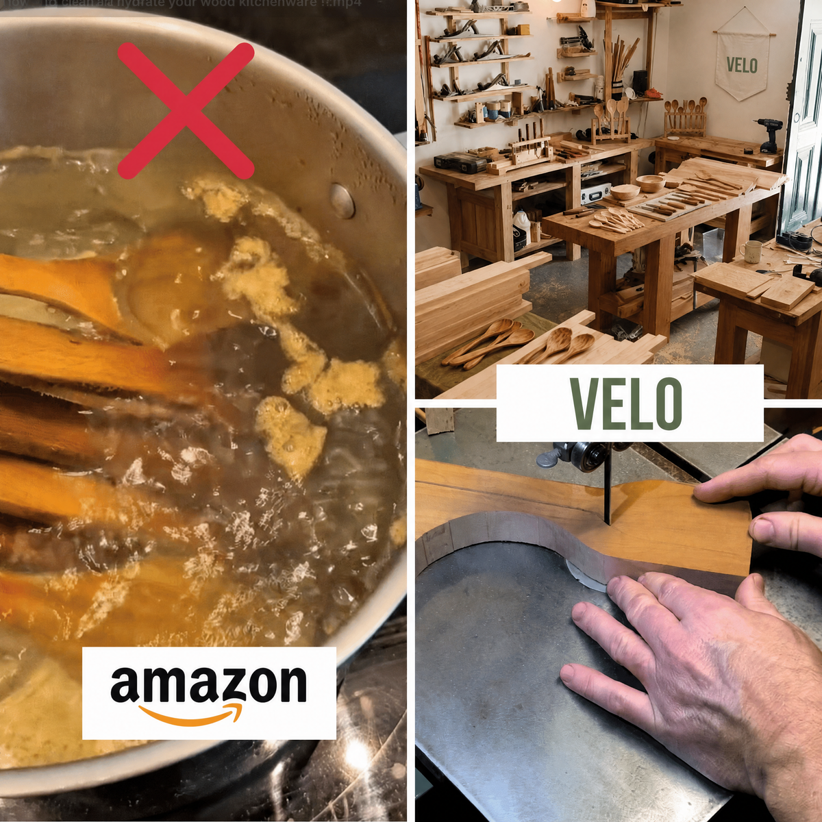 Vergleich: lackierte Billigware gegenüber der eigenen Werkstatt