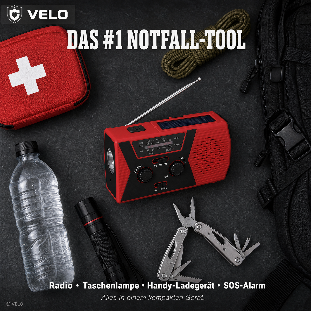 Velo Rettung-Radio 4-in-1 Gerät