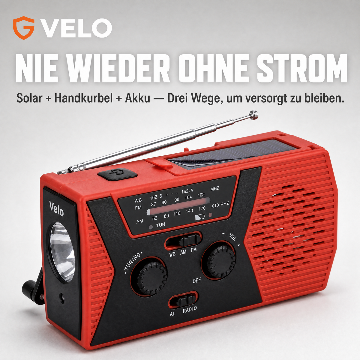 Velo Rettung-Radio 4-in-1 Gerät