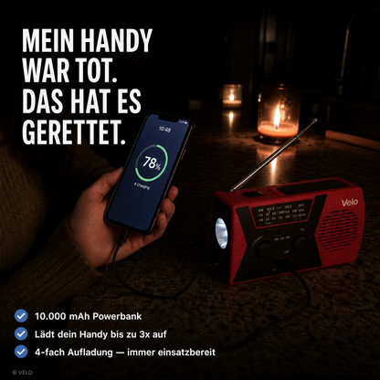 Velo Rettung-Radio 4-in-1 Gerät