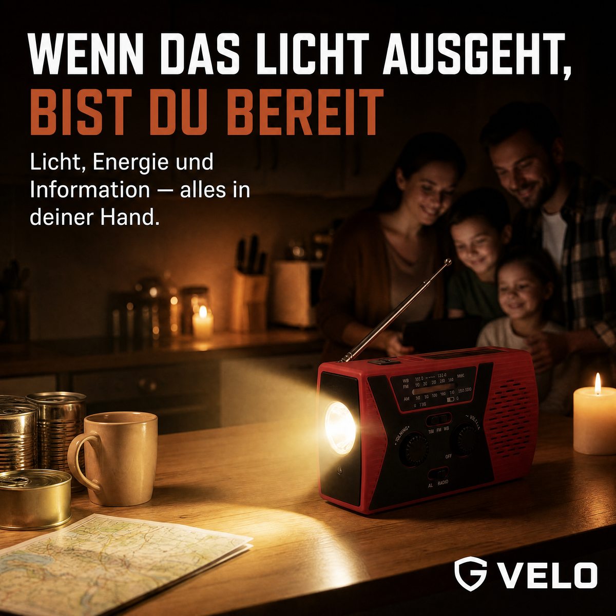 Velo Rettung-Radio 4-in-1 Gerät